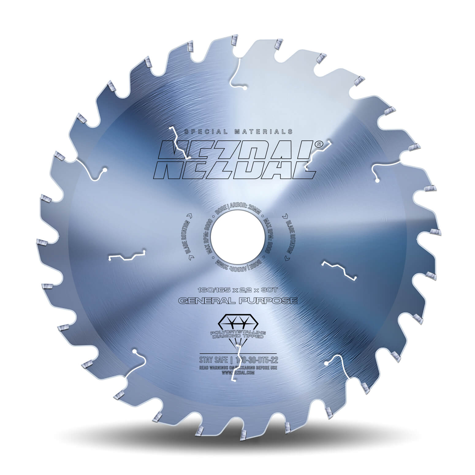 160/165mm | 30T | Fibo, Steni, Composites, PVC, Laminate Flooring | Diamond Teeth | 75X Life | 2,2mm Kerf