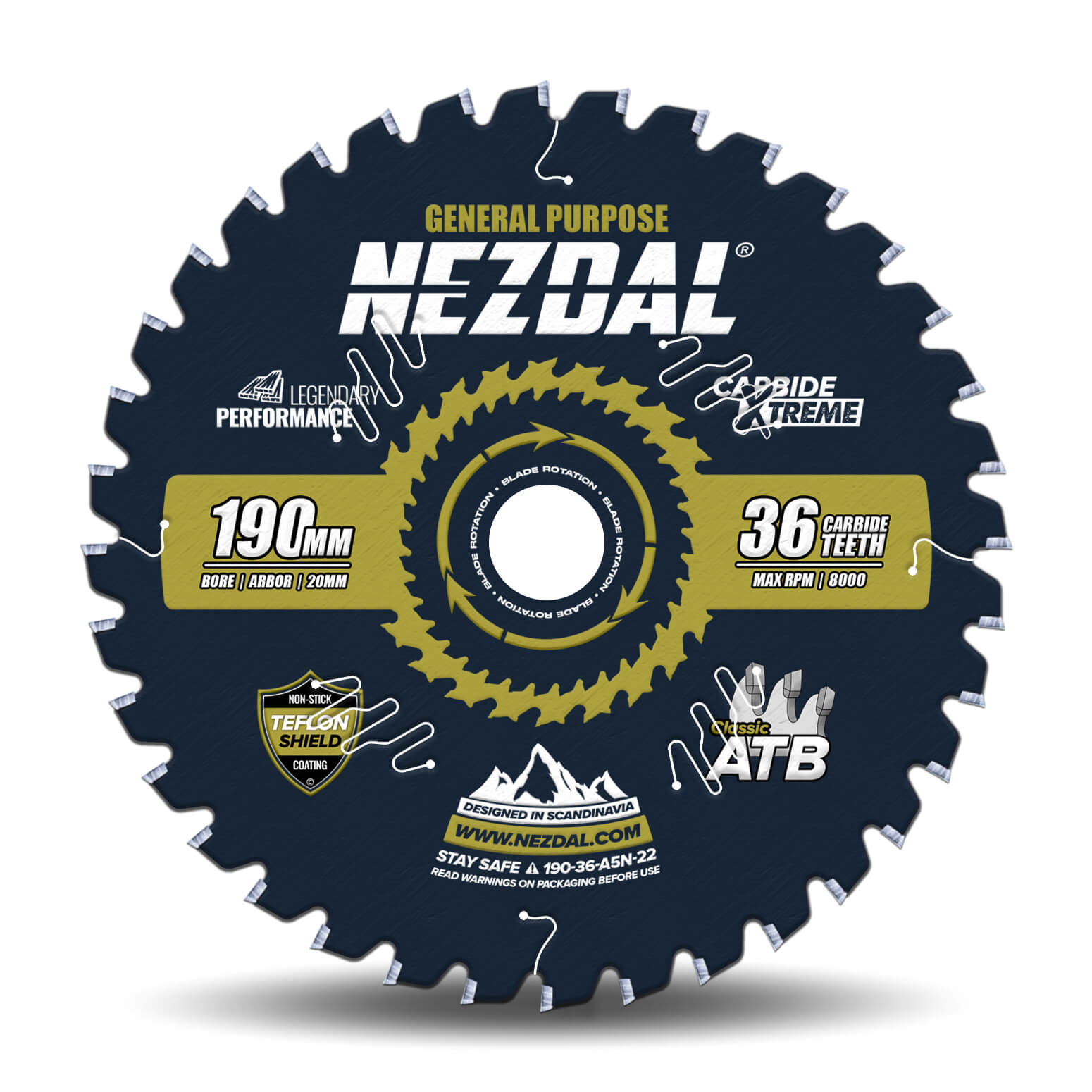 190mm | 36T | Universell | Holz | 20mm Aufnahmebohrung | Kappsäge