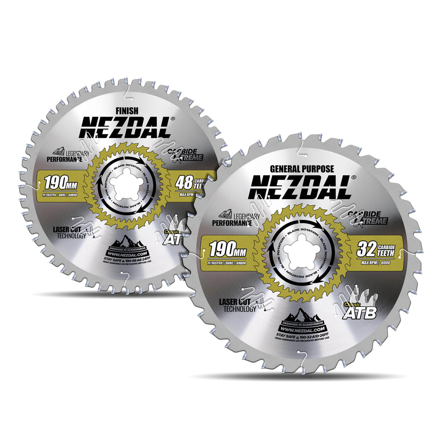 190mm Duo | 32, 48T | Universell, Feine Schnittqualität | FastFix Aufnahmebohrung | Passend für Festool CS50