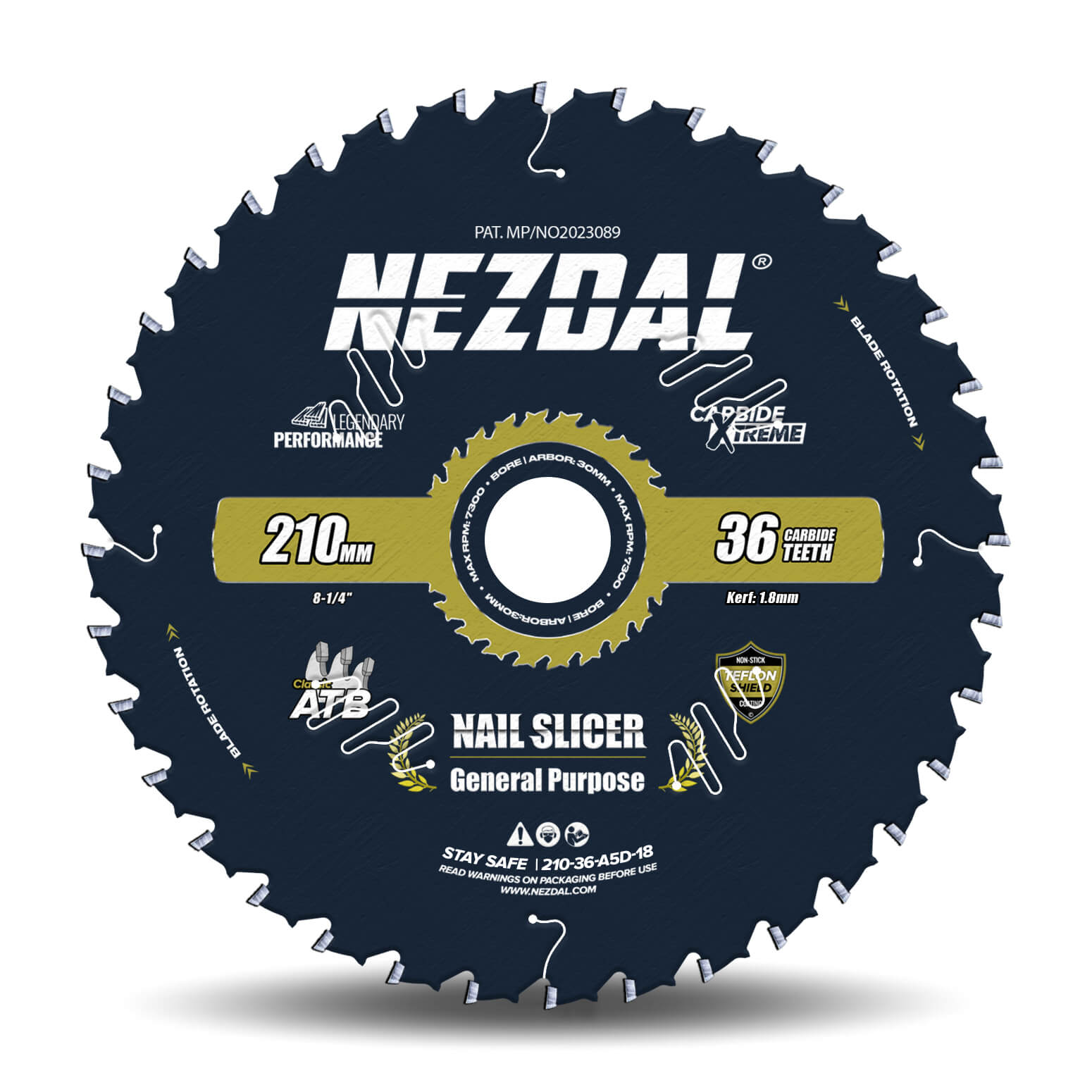 210mm | 36T | Holz & Nägel | Universell | Nail-Slicer® | 15X Lebensdauer | 1,8mm Schnittbreite
