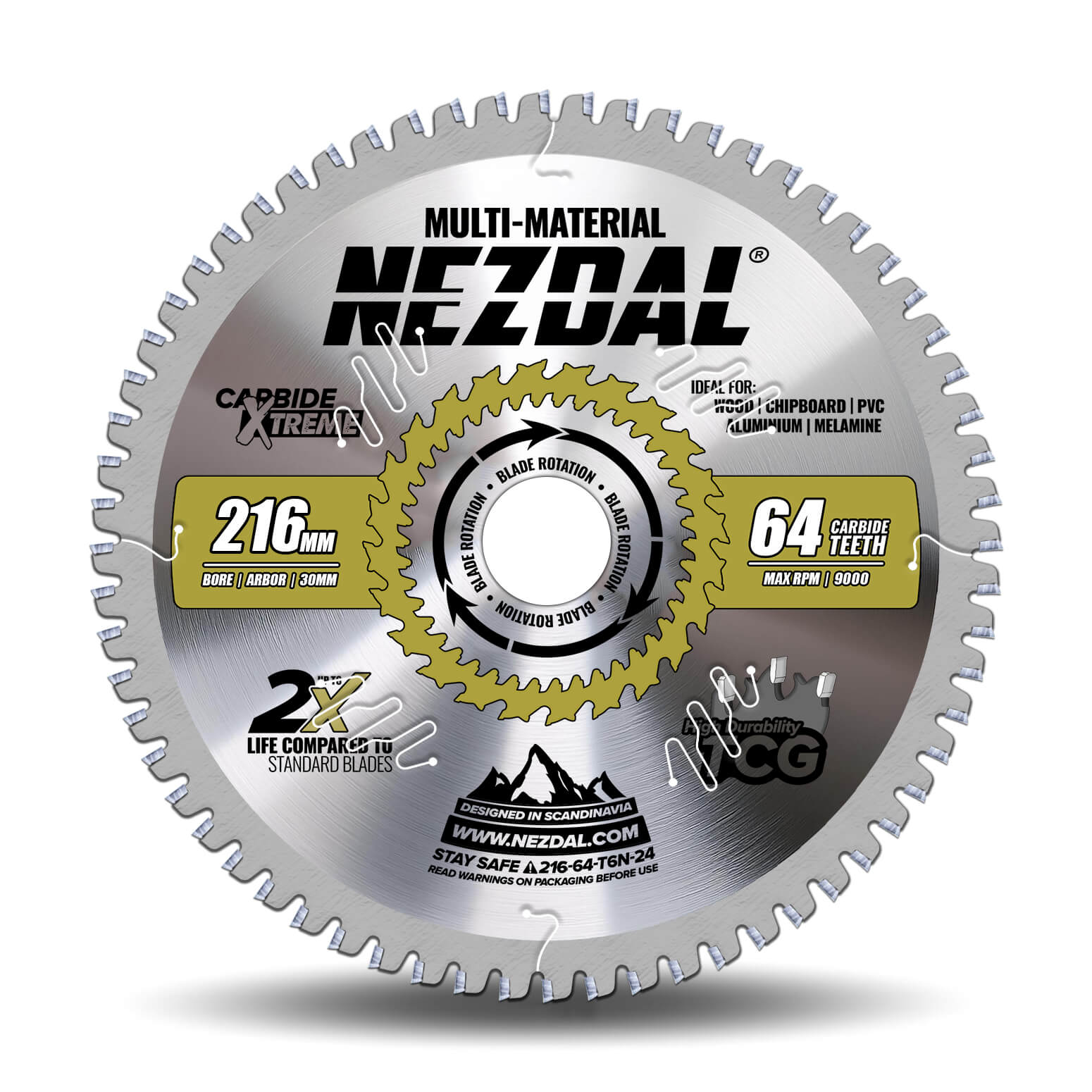 216mm | 64T | Multimaterial | Superfeine Schnittqualität | Kappsäge