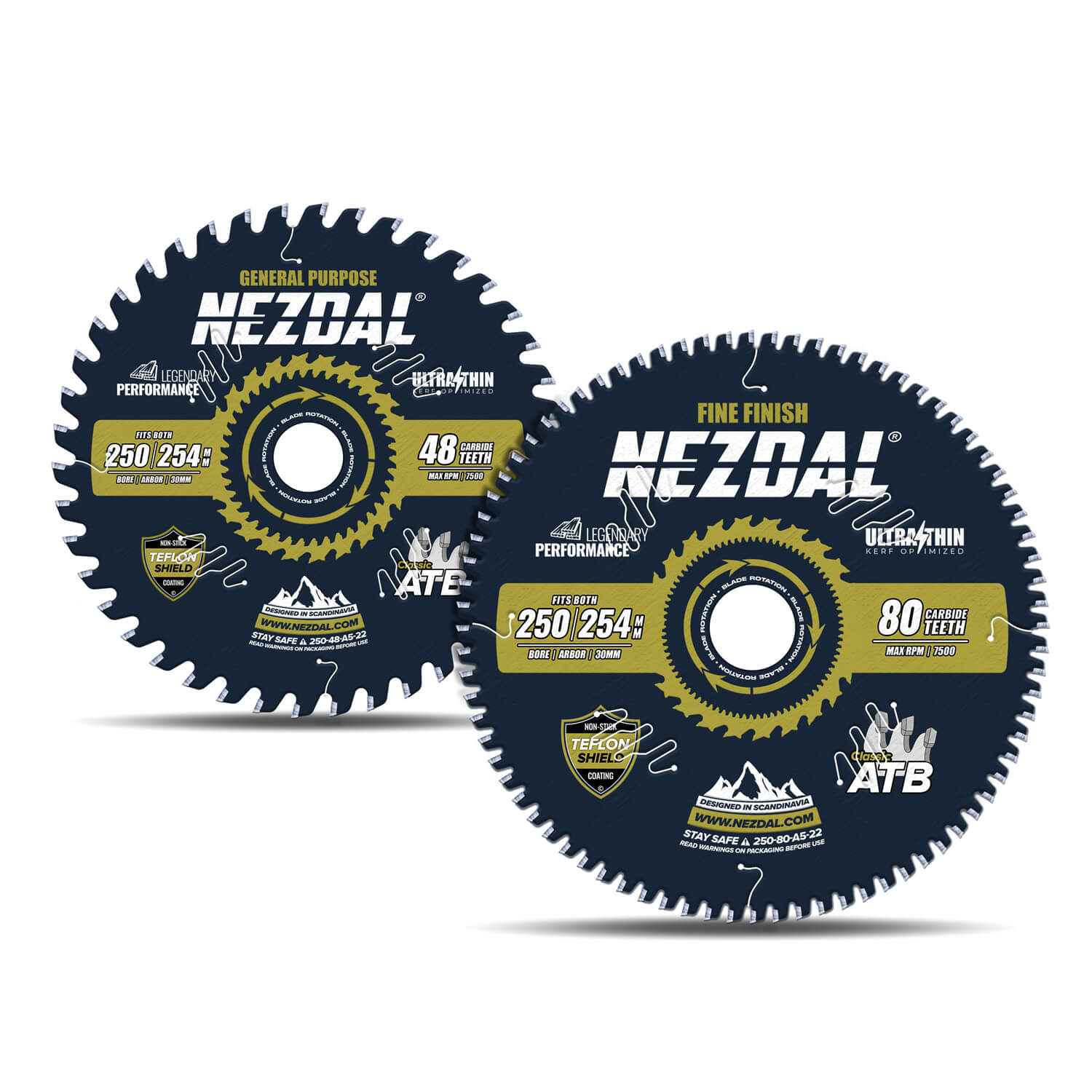 250/254mm Duo | 48, 80T | Universell, Superfeine Schnittqualität | Ultradünn Schnittbreite | Ideal für Akkusägen