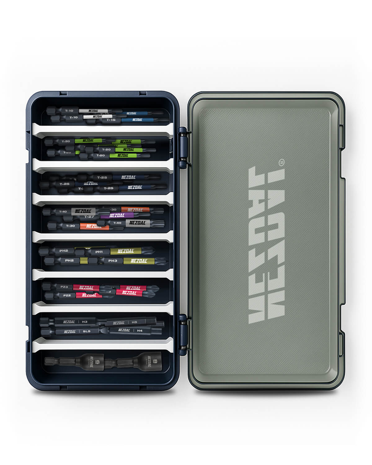 Der Allrounder | 60mm Länge | Farbcodiert | Perfekte Passform | 34 Bits + Aufbewahrungsbox