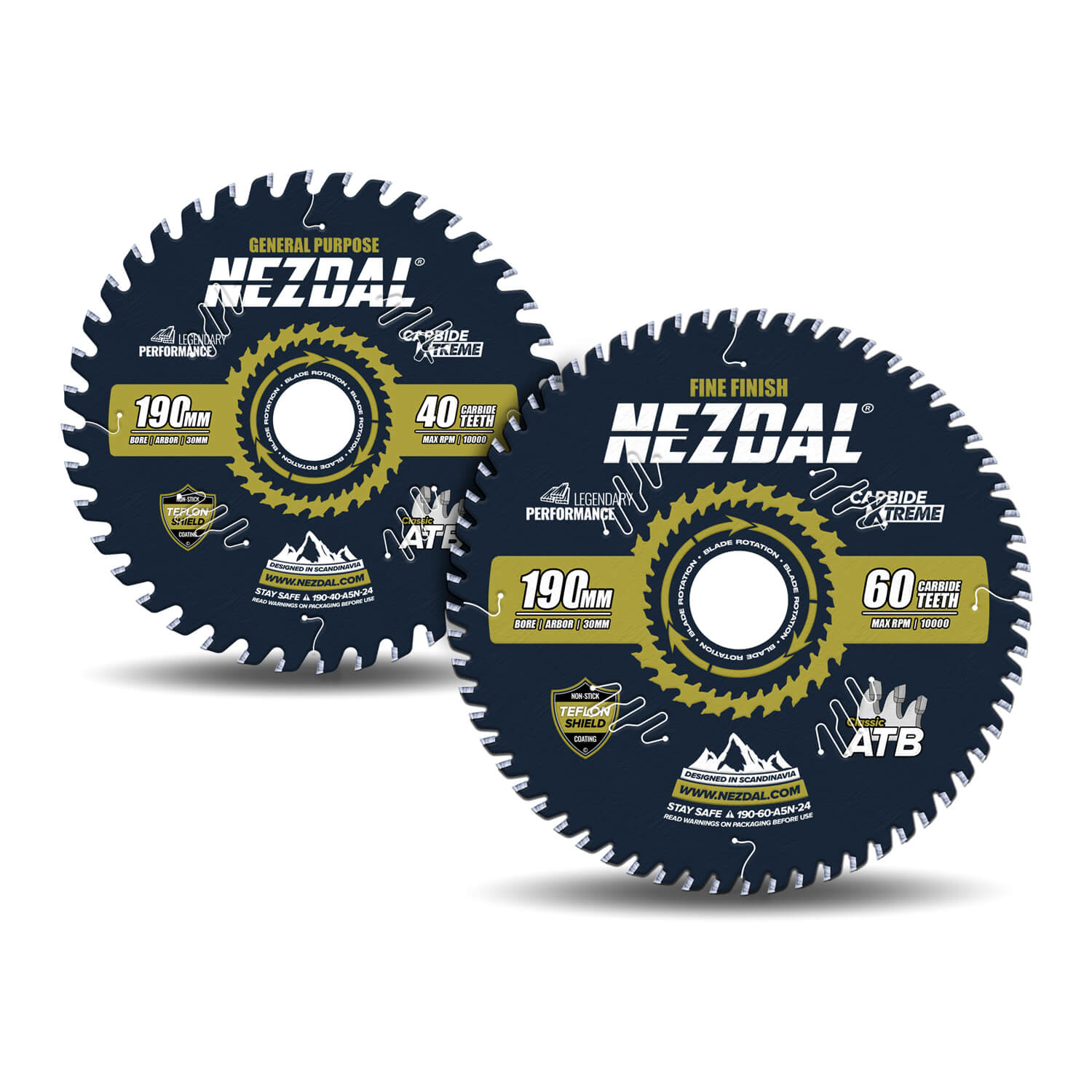 190mm Duo | 40, 60T | Universell, Superfeine Schnittqualität | 30mm Aufnahmebohrung | Kappsäge