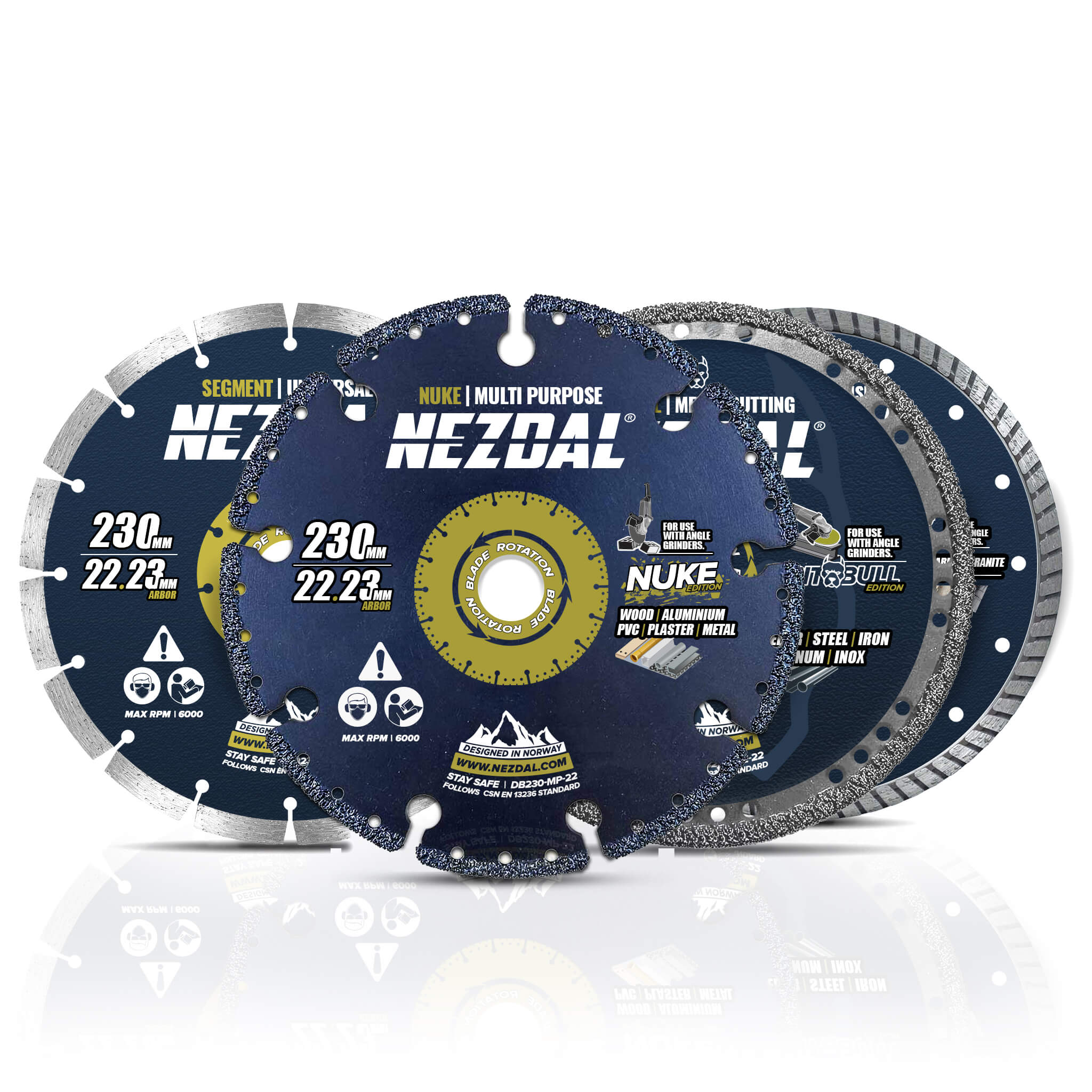 230mm diamond blade angle grinder set 4 pcs for wide area of applications