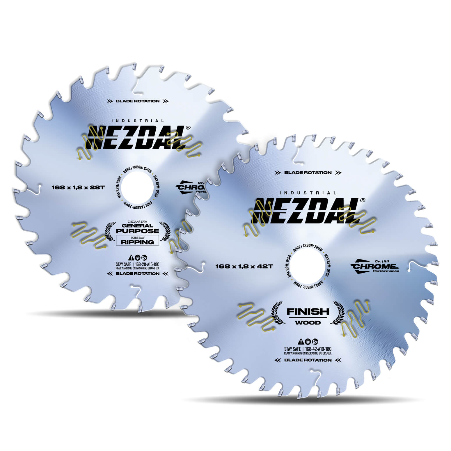 168mm Duo | 28, 42T | Universell, Feine Schnittqualität | Industriequalität