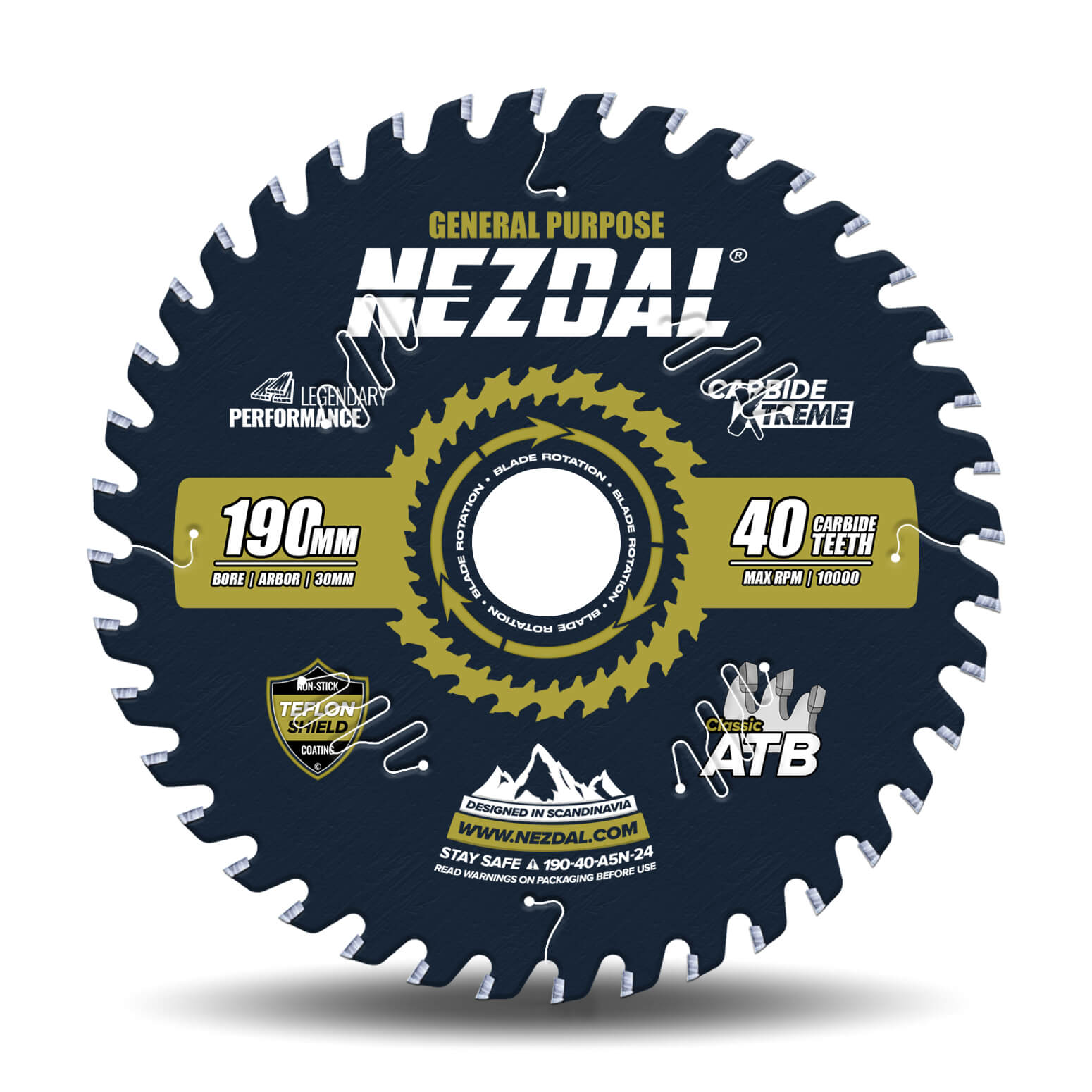 190mm | 40T | Universell | Holz | 30mm Aufnahmebohrung | Kappsäge