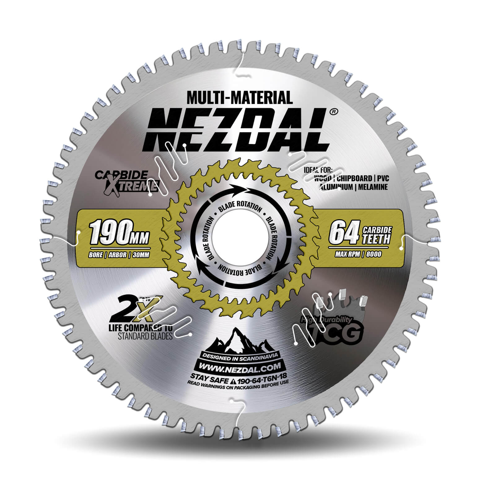 190mm | 64T | Multimaterial | Superfeine Schnittqualität | 30mm Aufnahmebohrung