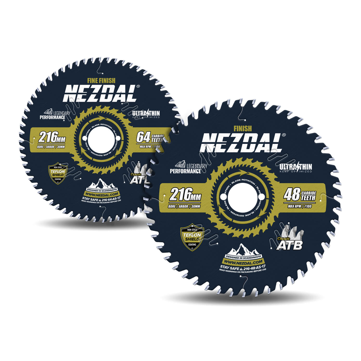 216mm Duo | 48, 64T | Universell, Superfeine Schnittqualität | Ultradünn Schnittbreite | Ideal für Akkusägen