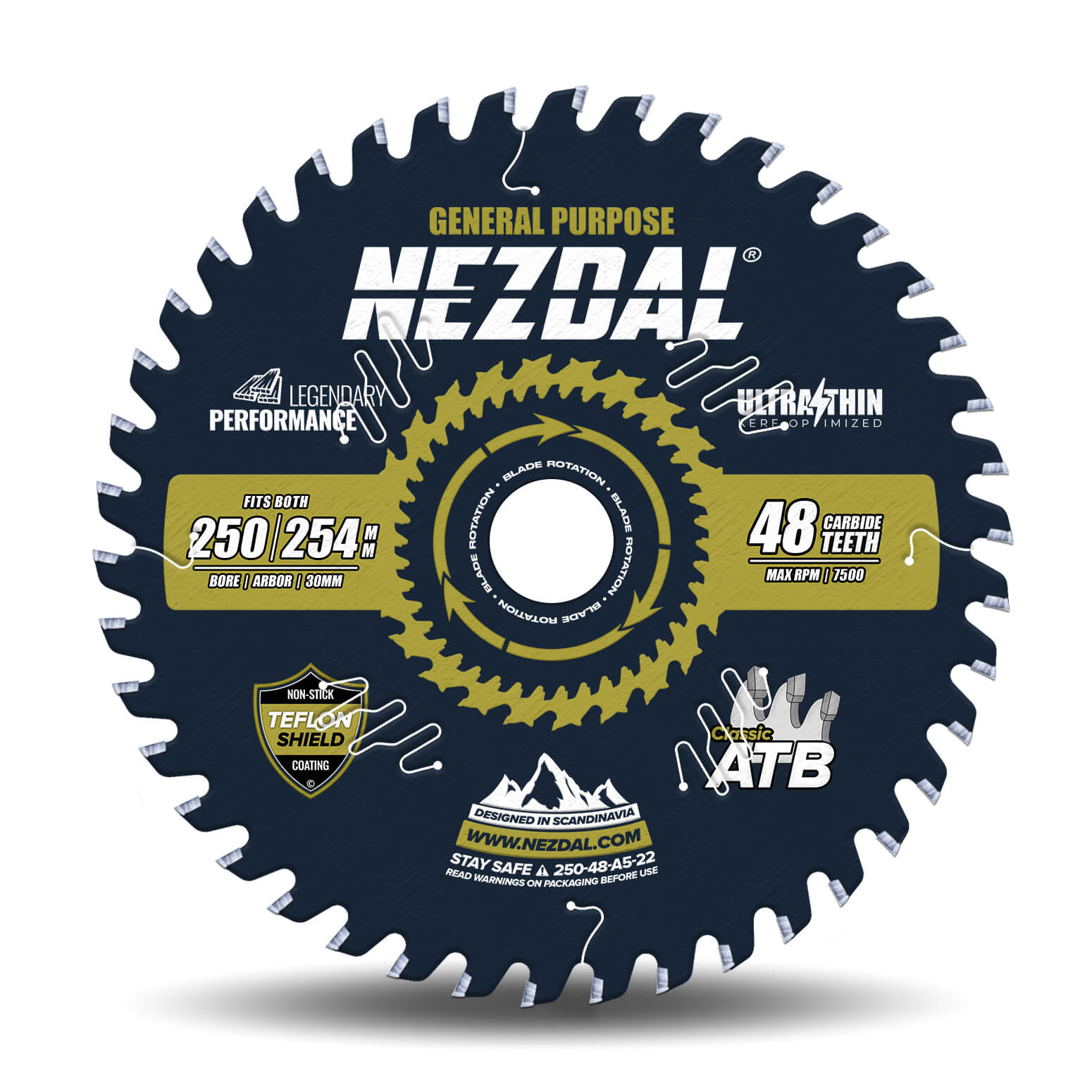 250/254mm | 48T | Universell | Holz | Ultradünn Schnittbreite | Ideal für Akkusägen