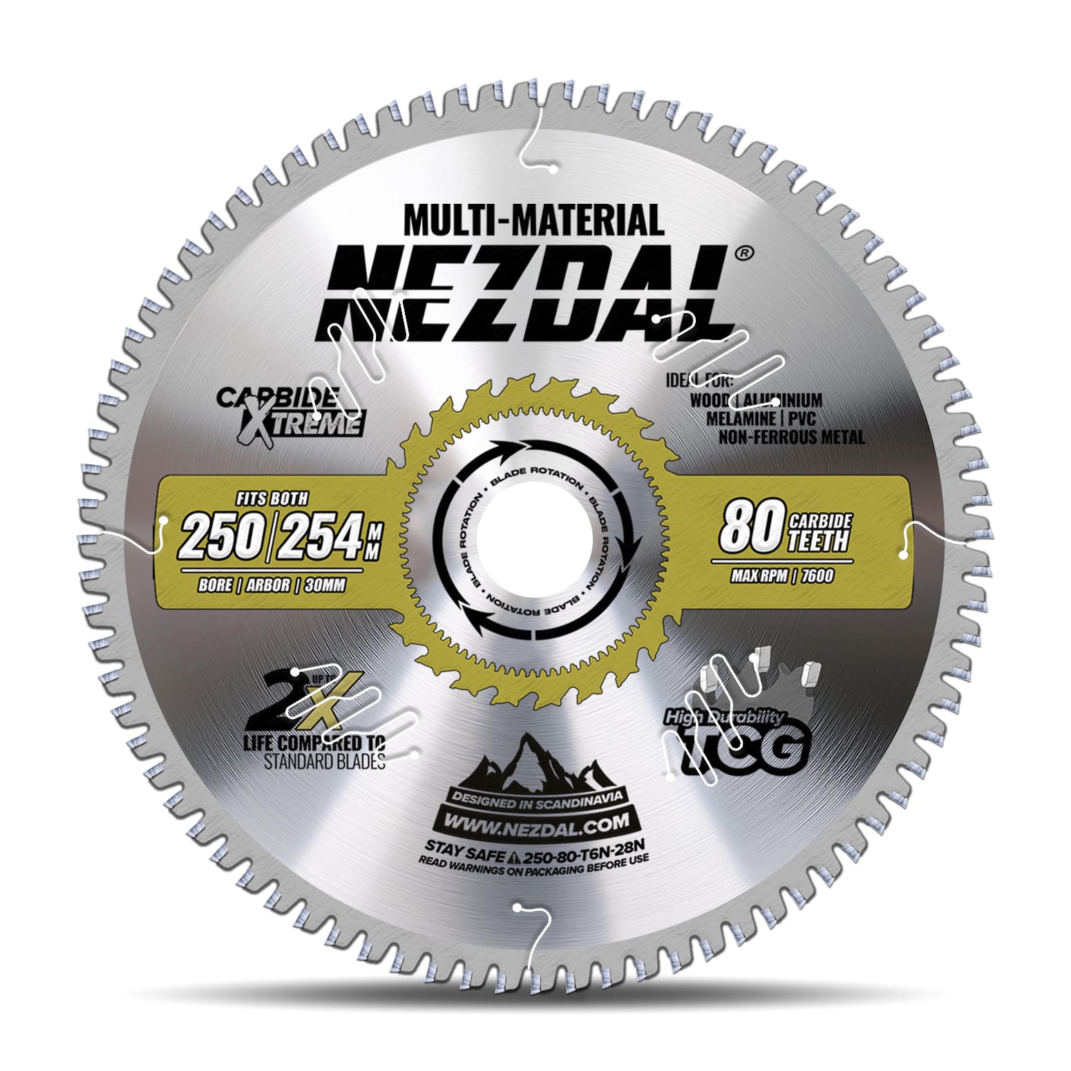250/254mm | 80T | Multimaterial | Superfeine Schnittqualität | Kappsäge