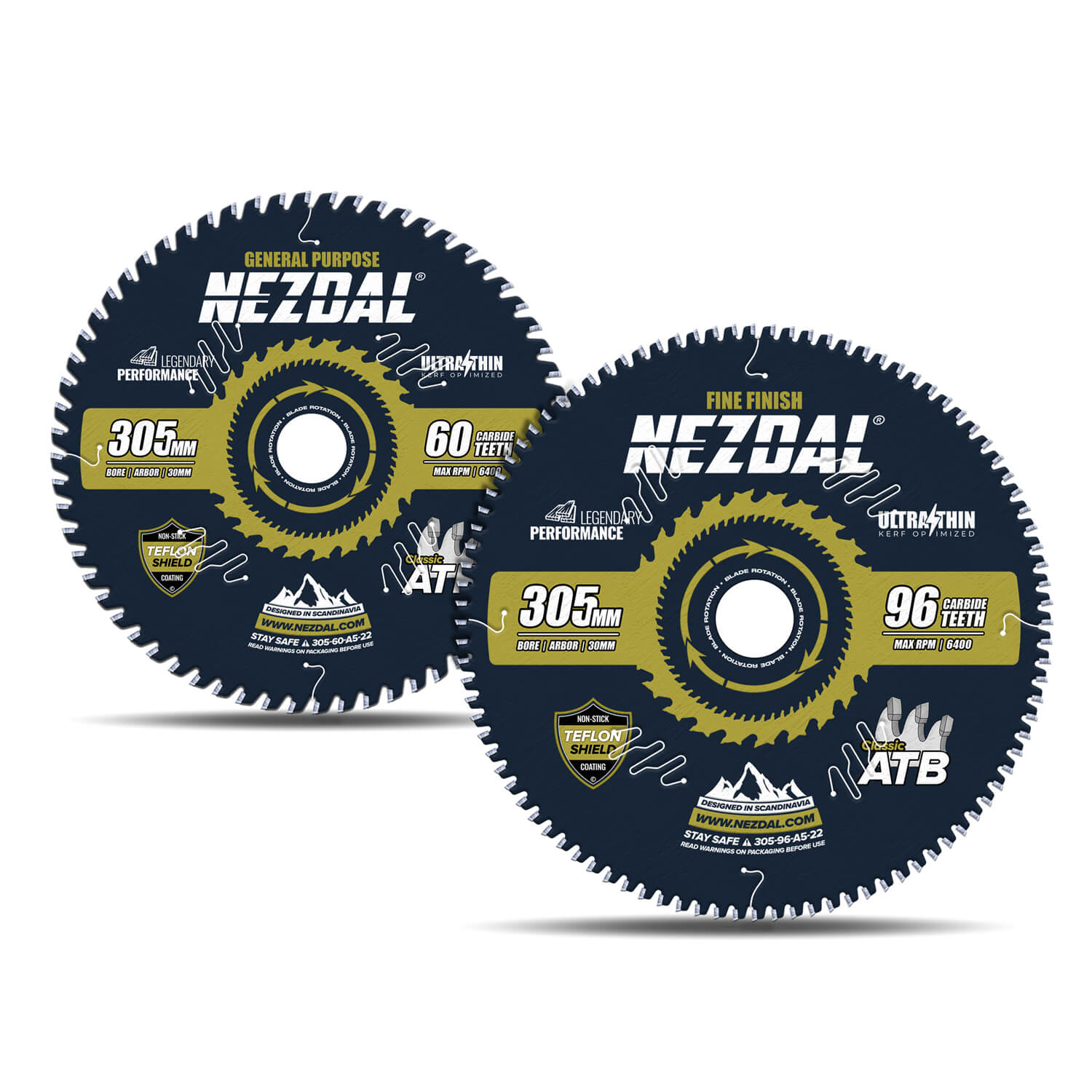 305mm Duo | 60, 96T | Universell, Superfeine Schnittqualität | Ultradünn Schnittbreite | Ideal für Akkusägen