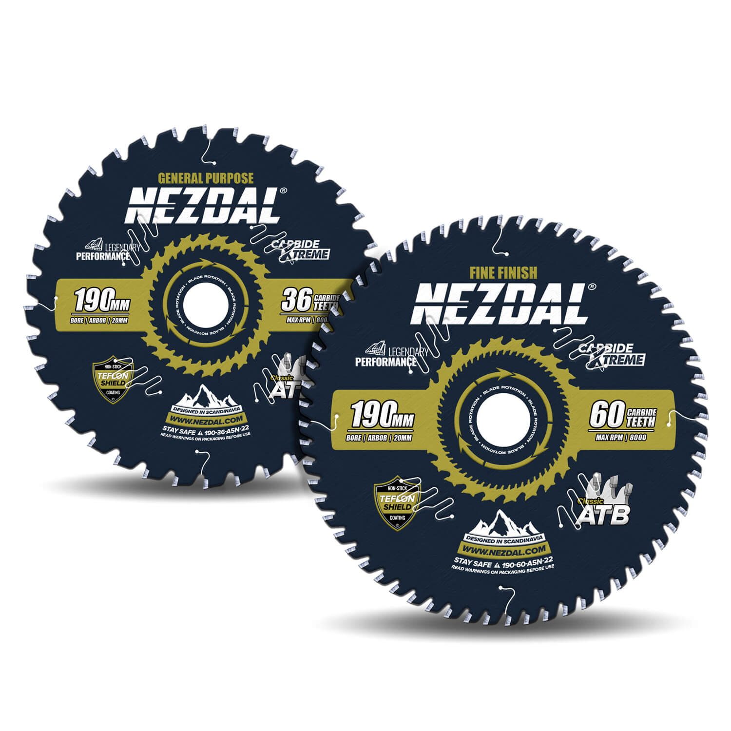 190mm Duo | 36, 60T | Universell, Superfeine Schnittqualität | 20mm Aufnahmebohrung | Kappsäge