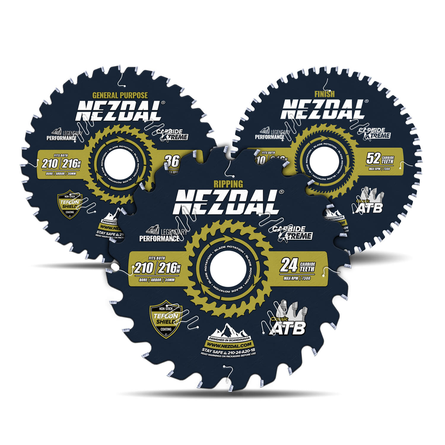 210mm Trio | 24, 36, 52T | Längsschnitt, Universell, Feine Schnittqualität | 2,4mm Schnittbreite | Tisch- und Handkreissäge