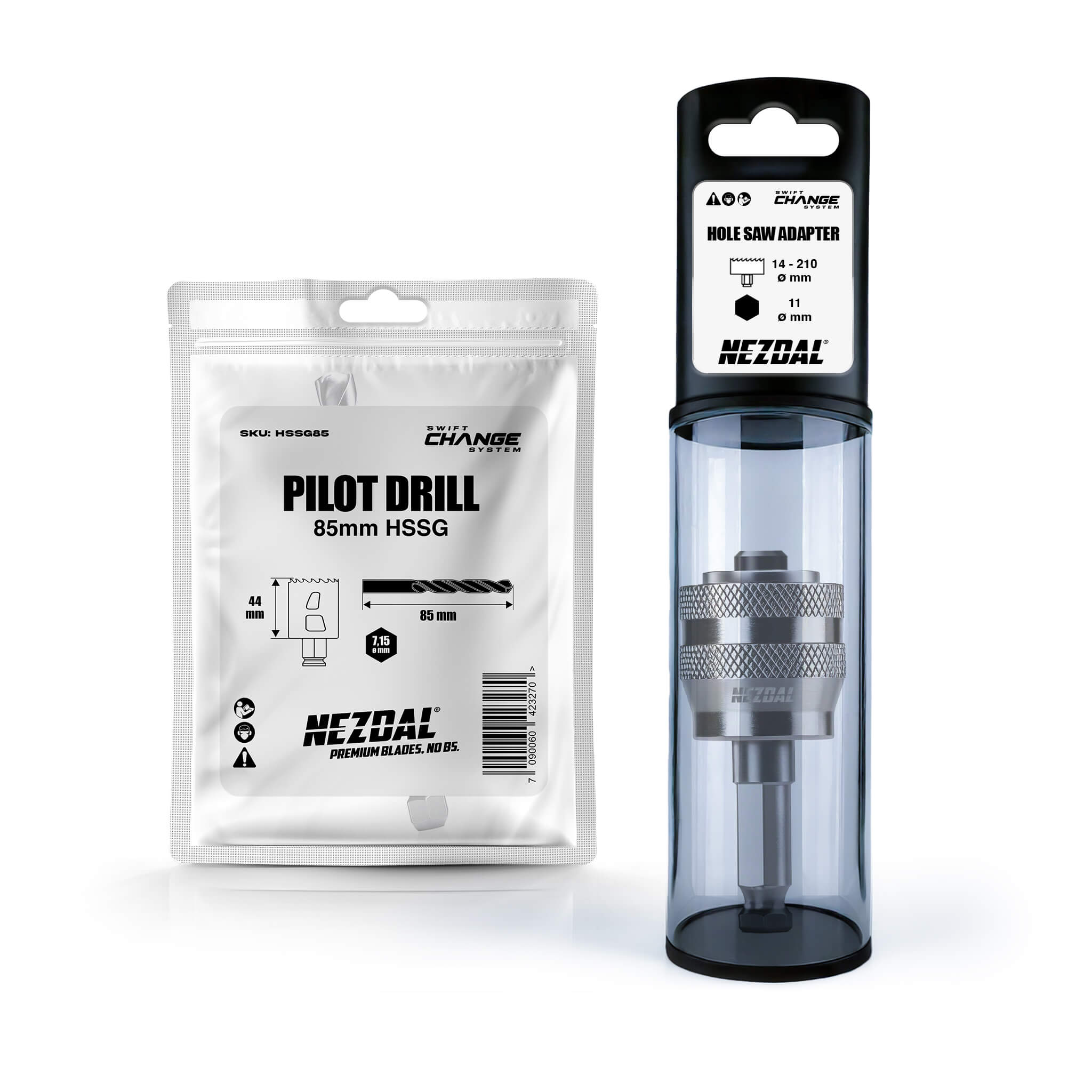 Adapter-Set | Empfohlen für Grizzly BiM® Lochsägen bis 210mm | Heavy Duty