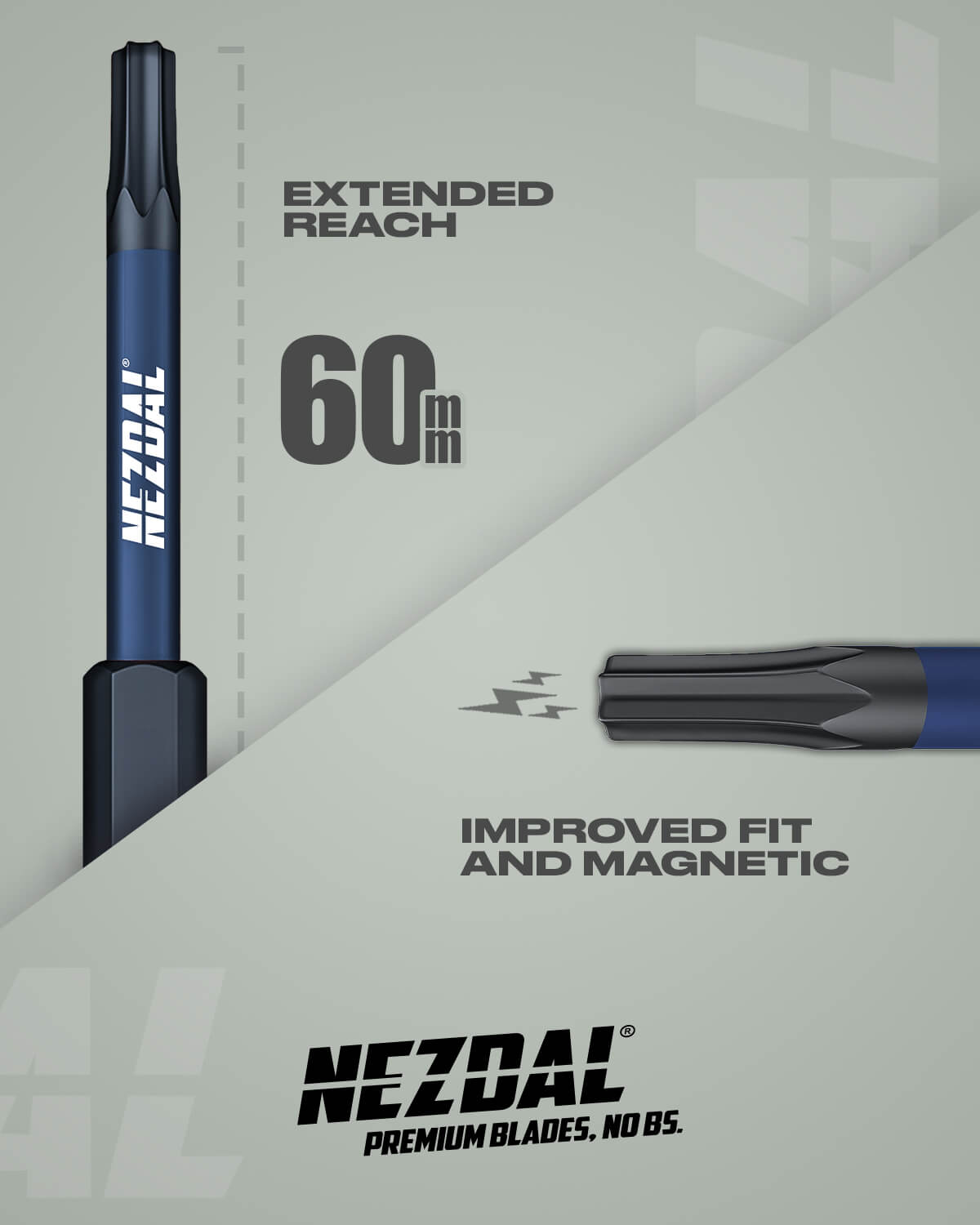 PH2 | Bits | 60mm Länge | Farbcodiert | Perfekte Passform | Für Schlagschrauber & Bohrschrauber | 2 Stk.