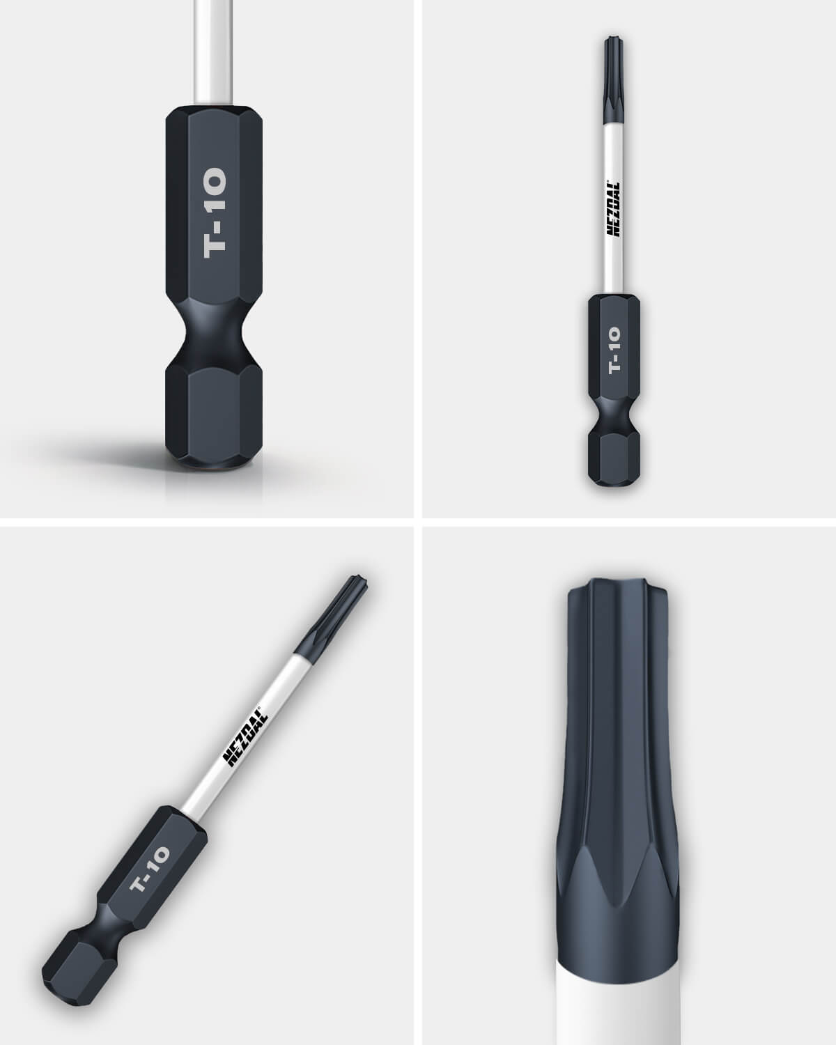 T10 | Bits | 60mm Länge | Farbcodiert | Perfekte Passform | Für Schlagschrauber & Bohrschrauber | 2 Stk.