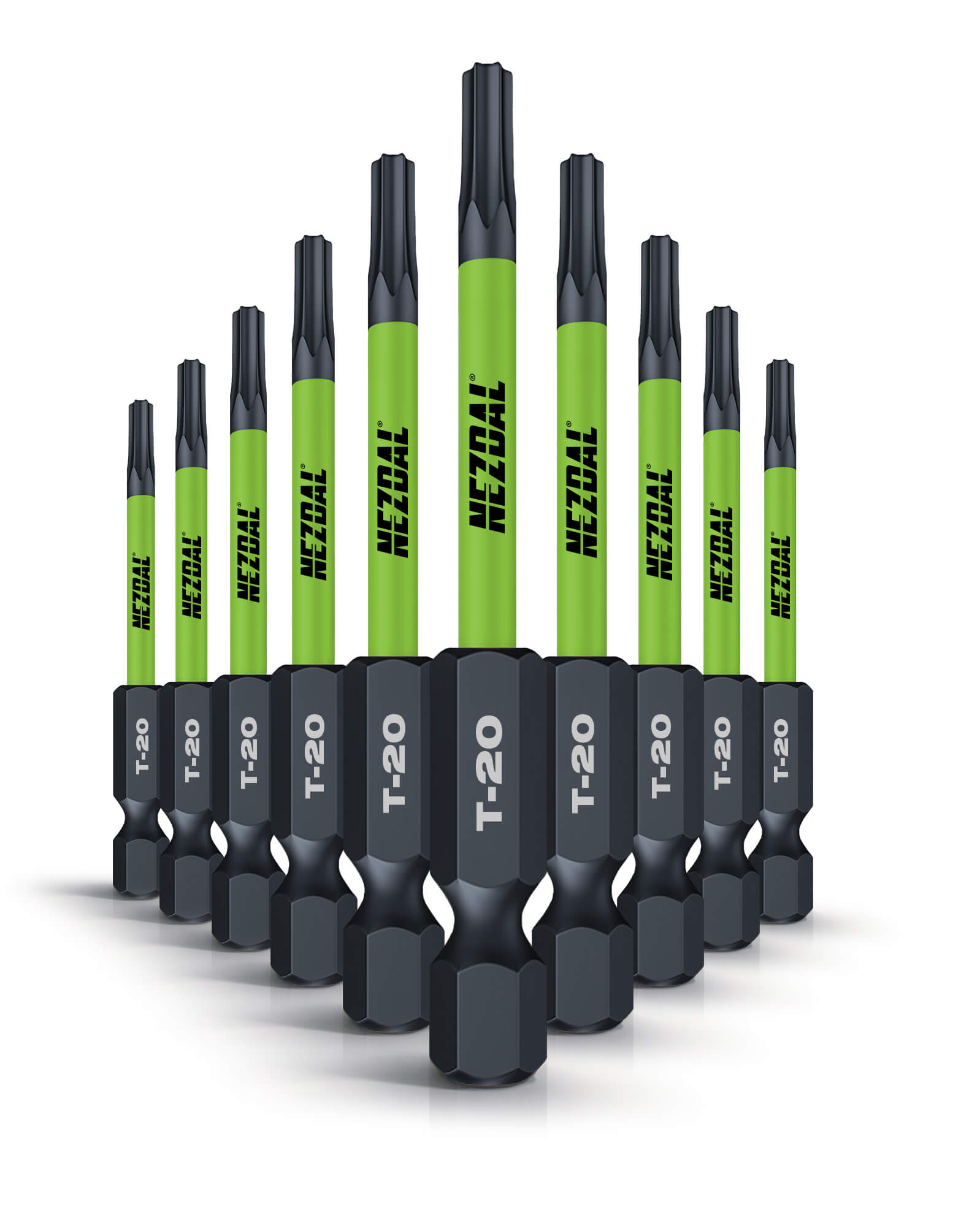 T20 | Bits | 60mm Länge | Farbcodiert | Perfekte Passform | Für Schlagschrauber & Bohrschrauber | 10 Stk.