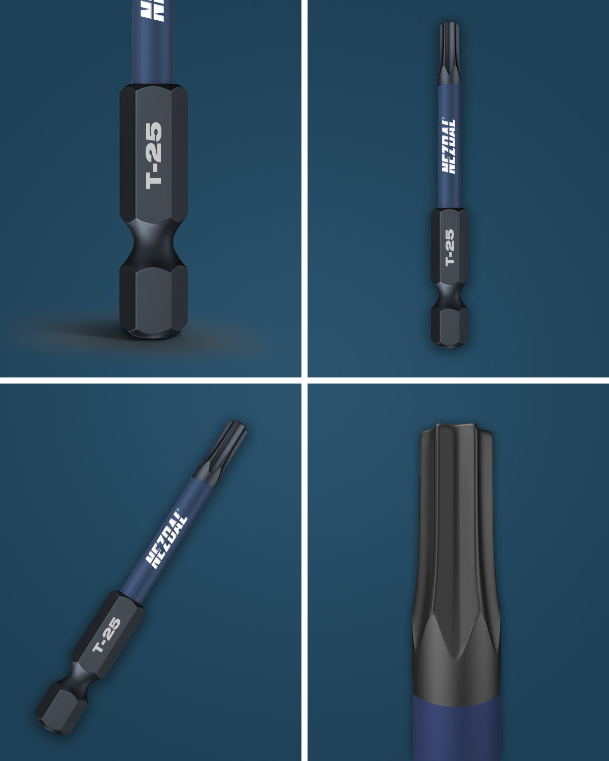 T25 | Bits | 60mm Länge | Farbcodiert | Perfekte Passform | Für Schlagschrauber & Bohrschrauber | 10 Stk.