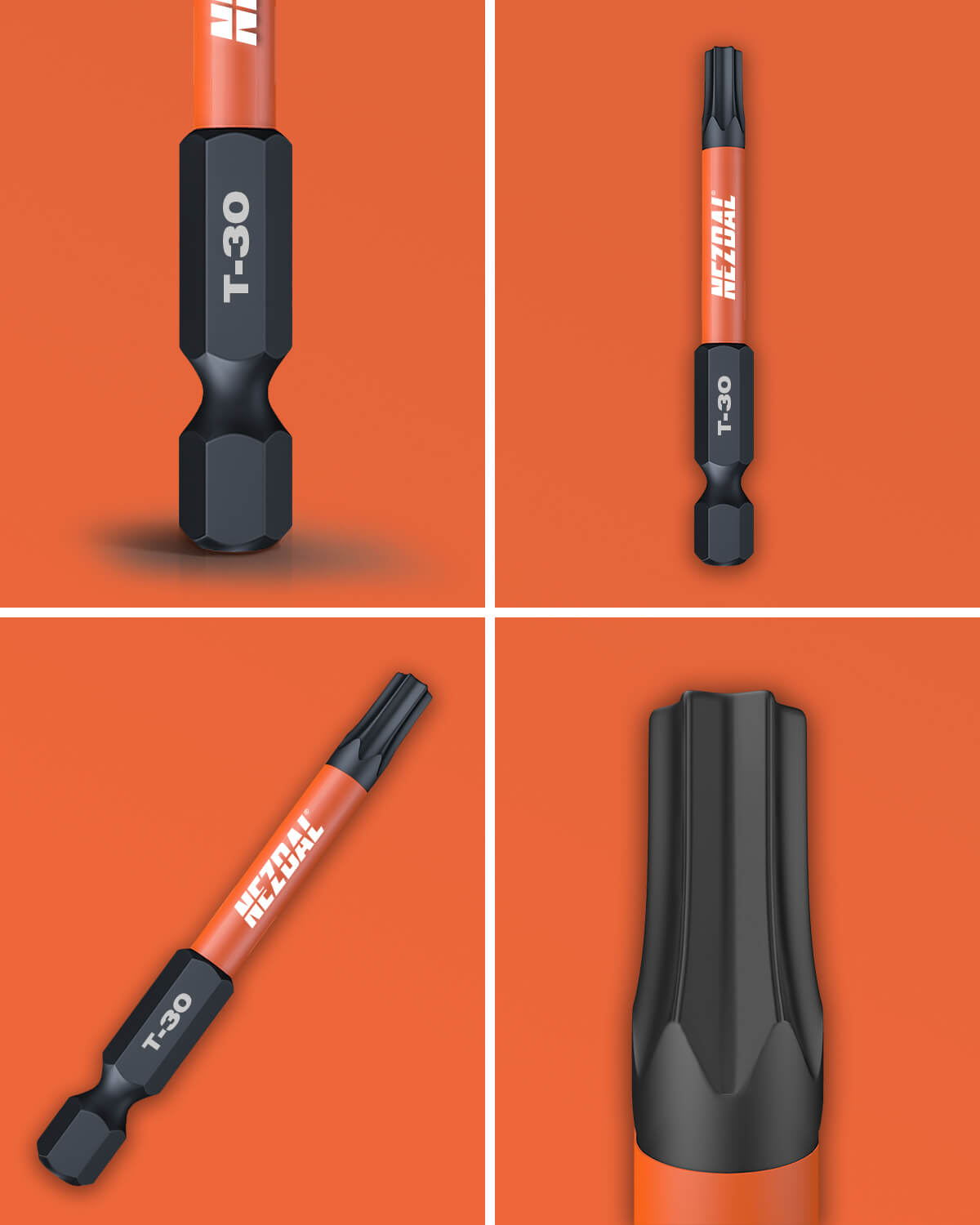 T30 | Bits | 60mm Länge | Farbcodiert | Perfekte Passform | Für Schlagschrauber & Bohrschrauber | 2 Stk.