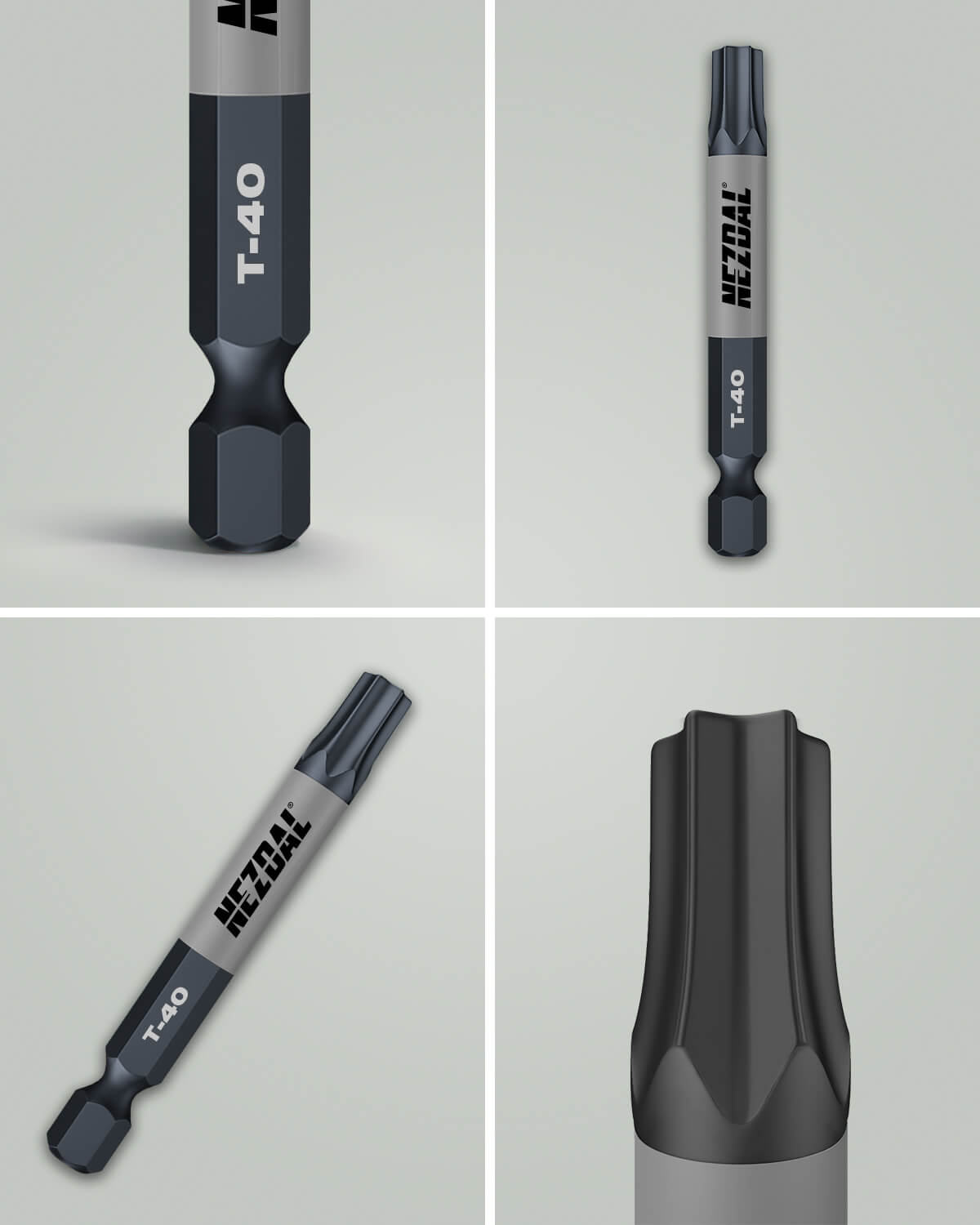 T40 | Bits | 60mm Länge | Farbcodiert | Perfekte Passform | Für Schlagschrauber & Bohrschrauber | 2 Stk.