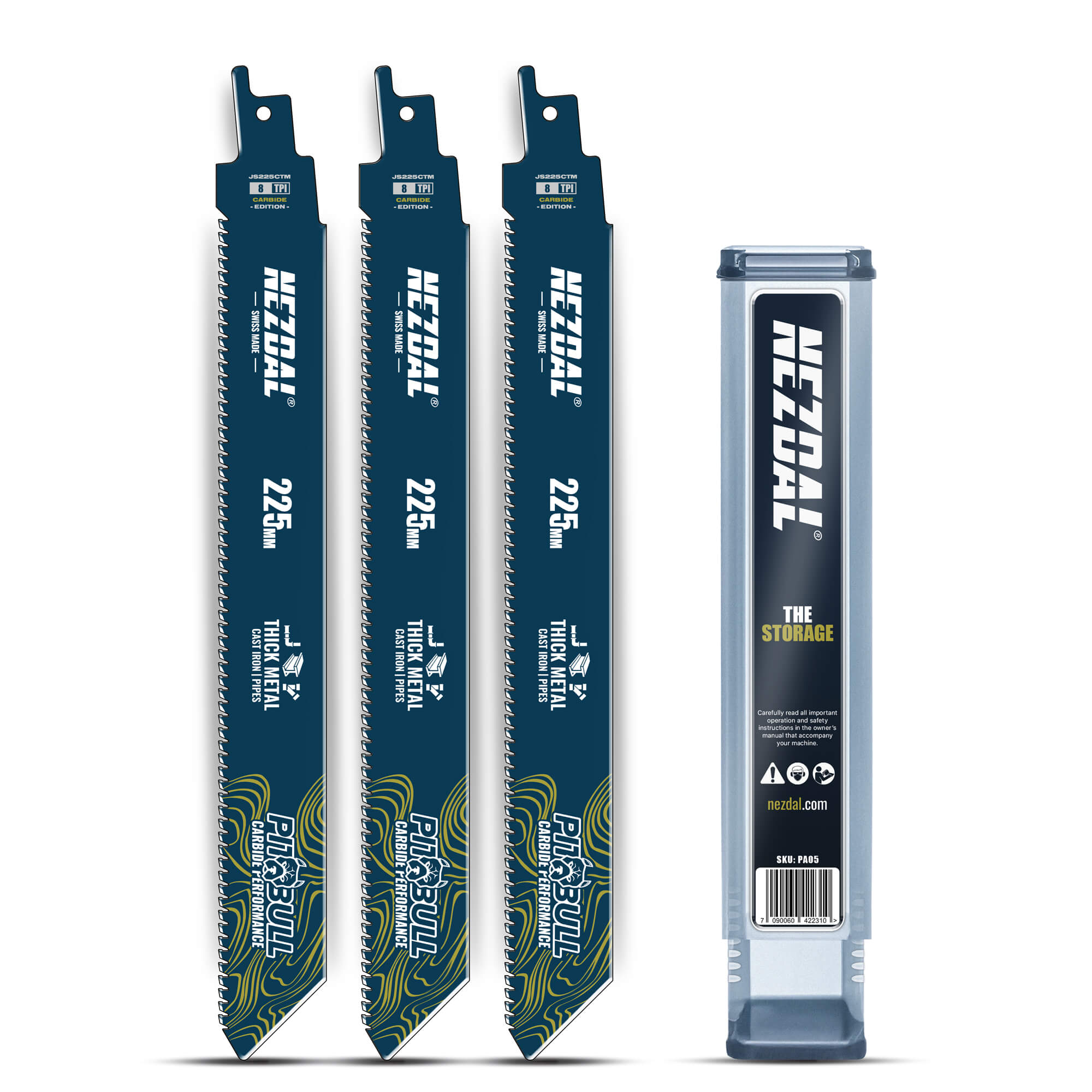 Dickblech | 225mm | 50X Lebensdauer | Carbide Performance | 3 Stk. | Inkl. Aufbewahrungsbox