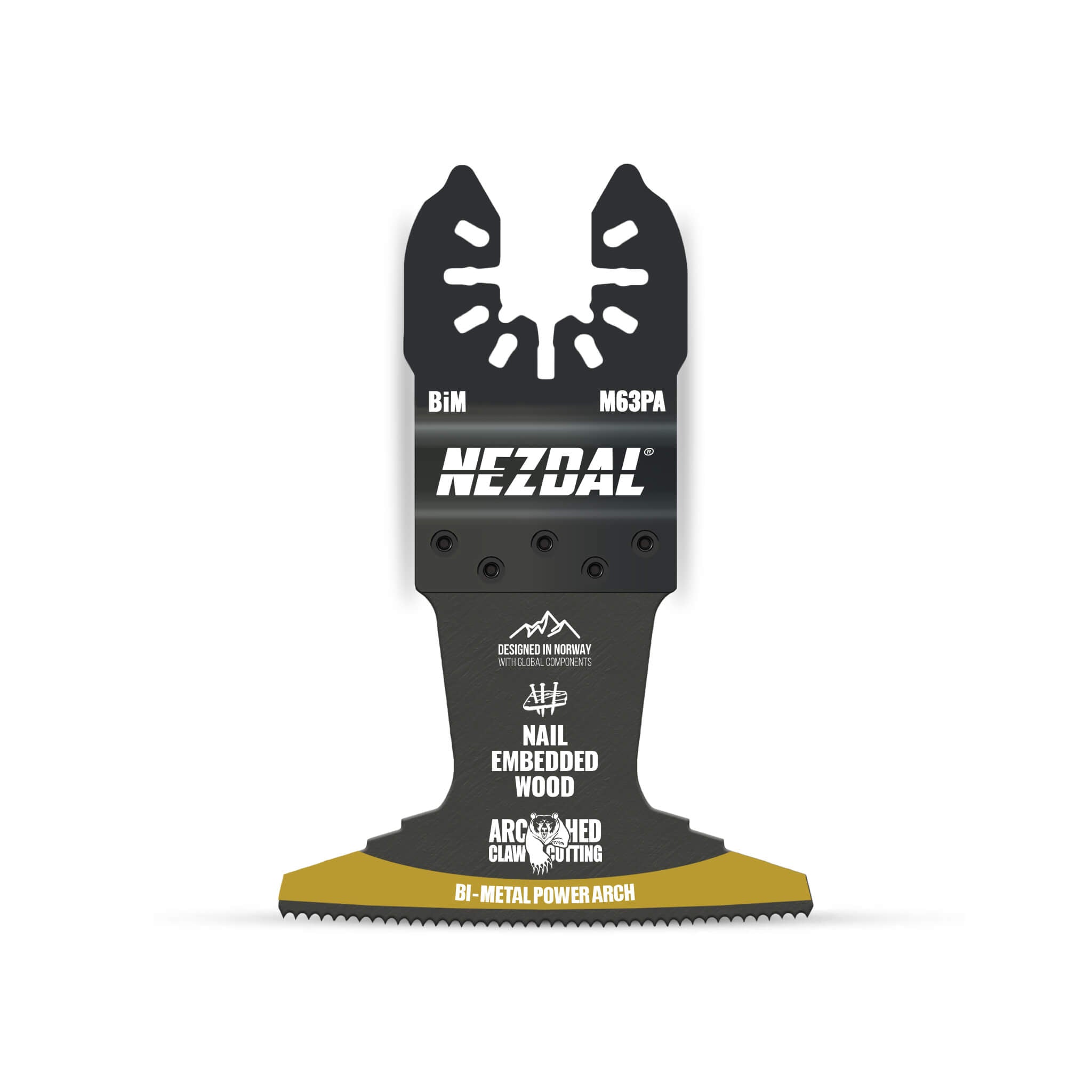 63mm wide multi-tool blade for cutting wood and nails